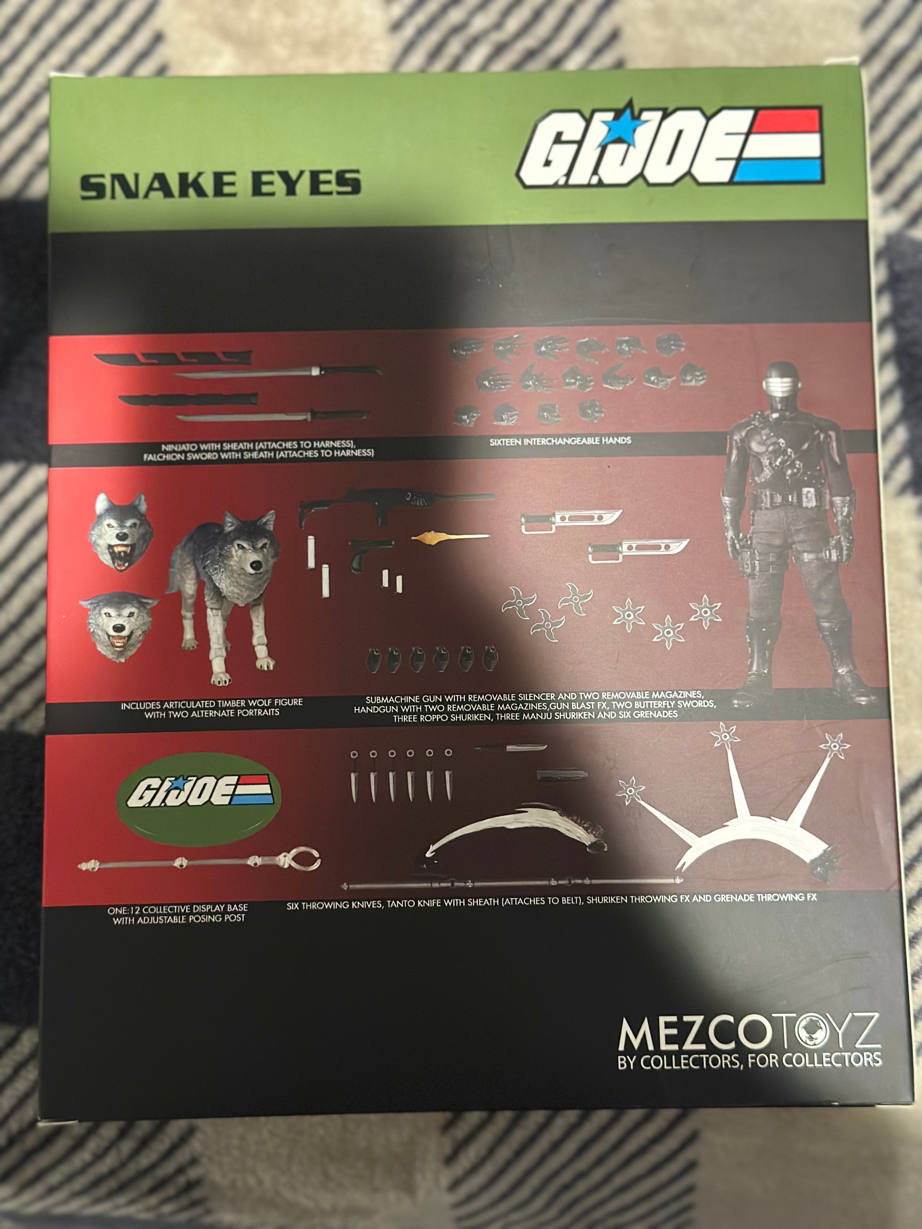 Mezco One:12 Collective Snake Eyes G.I. Joe 1:12 Figure Deluxe Open Complete