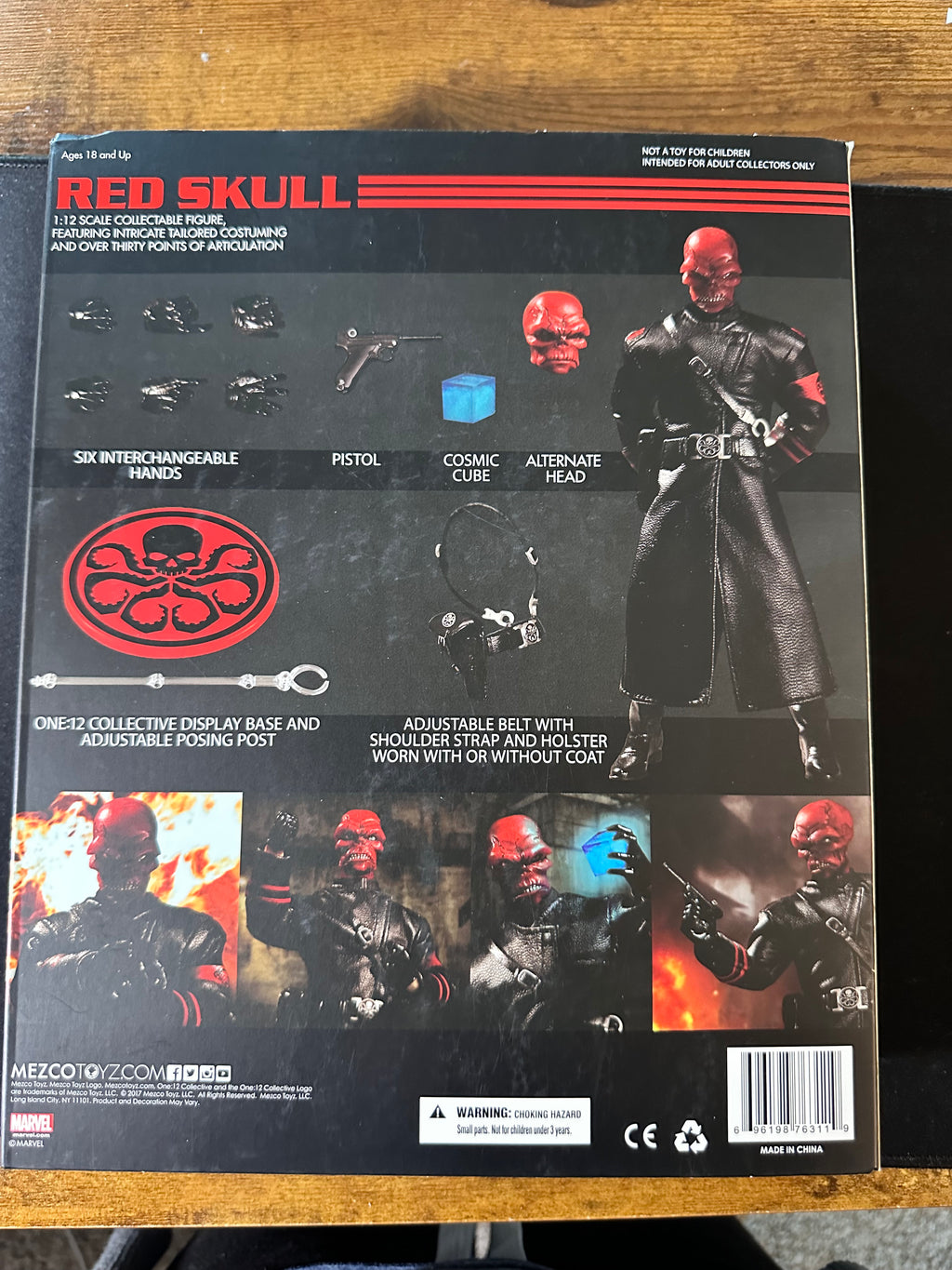 Red Skull Marvel Comics 2017 Mezco One:12 6" Action Figure Pistol Missing